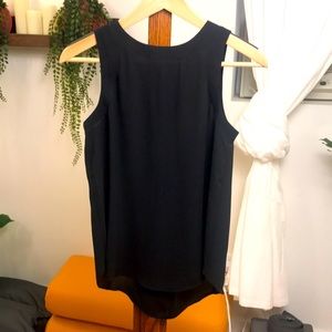 Loft Black High Low Tank Blouse Scoop Shell XXS